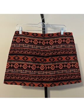 Forever 21 Black and Rust Aztec Mini Skirt